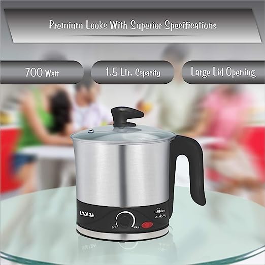 Inalsa Cookizy 1.5-Litre Kettle (Black/Grey) Inalsa Cookizy 1.5-Litre Kettle (Black/Grey)